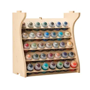 Wooden Model Paint Organizer, Paint Rack with MDF Material for 35 Paint Bottles, Craft Paint Holder Suitable for Tamiya/Vallejo/Citadel, GK11 (Can be combined with other GK style)