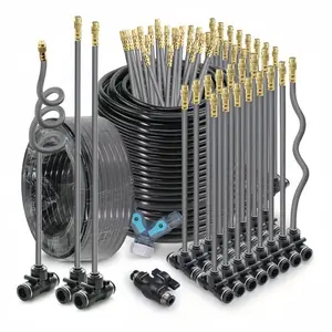 16.4-98.4FT heavy-duty 360-degree free-bending atomizing sprayer with 1/4-inch hose, plastic structure, 4/6mm nozzle, 360-degree rotation, for garden irrigation, watering & cooling systems, Garden hose fittings, for American/EU standard