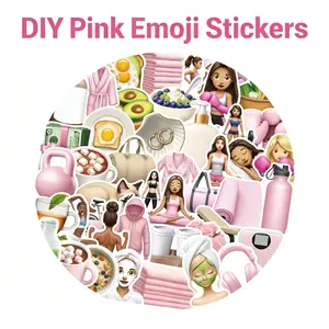 50/100/200PCS Cute Pink Girl Fitness Workout Sticker Pack Waterproof DIY Decorative Vinyl Aesthetic Sport Theme For Phone Case iPad Water Bottle Laptop Planner Scrapbook Gym Lovers