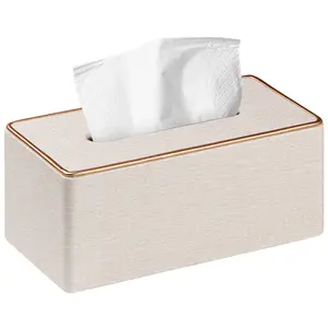 Faux Leather Rectangle Tissue Box Cover, For Tissue Storage, Perfect For Bathroom, Bedroom, Living Room, Home Decor & Bathroom Accessories