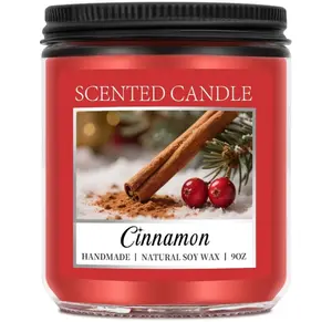 Homsolver Cozy Cinnamon Candle Scented Strong, Christmas Candles Cinnamon Stick Apple Scented with 50+ Hours of Burn Time, Fall & Winter Christmas Candles Gifts & Hoilday Home Décor