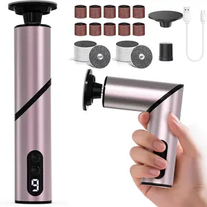 5-in-1 Professional Electric Foot Callus Remover Portable Foldable Rechargeable Pedicure Kit with 80 Grit & 120 Grit Pads for Smooth Feet