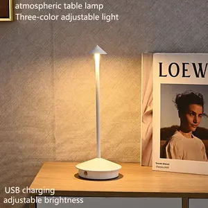 T6001-6-LED Mushroom Head Table Lamp, Retro Bedroom Bedside Creative Charging Night Light, Outdoor Camping Restaurant Bar Touch Control