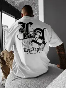 "LA Los Angeles" Gothic Spider Web Rose Graphic T-Shirt | West Coast Streetwear Casual Tee