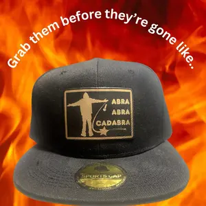 Abracadabra Hat. Twisted Water Merch Abra Abra Cadabra custom engraved leatherette patch hat. Show off your stylish side with this awesome hat!! custom hats