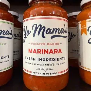Yo Mamas Marinara Sauce - Rich Savory Flavor for Pasta Dishes & Family Dinners - 25 oz Jar - Fresh Ingredients - No Sugar Added - Low Sodium - Perfect Dip Base