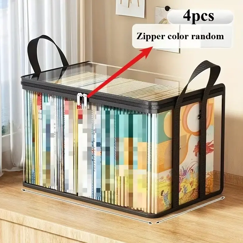 Large Heavy-Duty Thick Plastic Clear Storage Box with Hinged Lid, Durable Large Capacity Organizer for Home, Travel, Camping, Attic, Moving, Transparent Plastic Storage