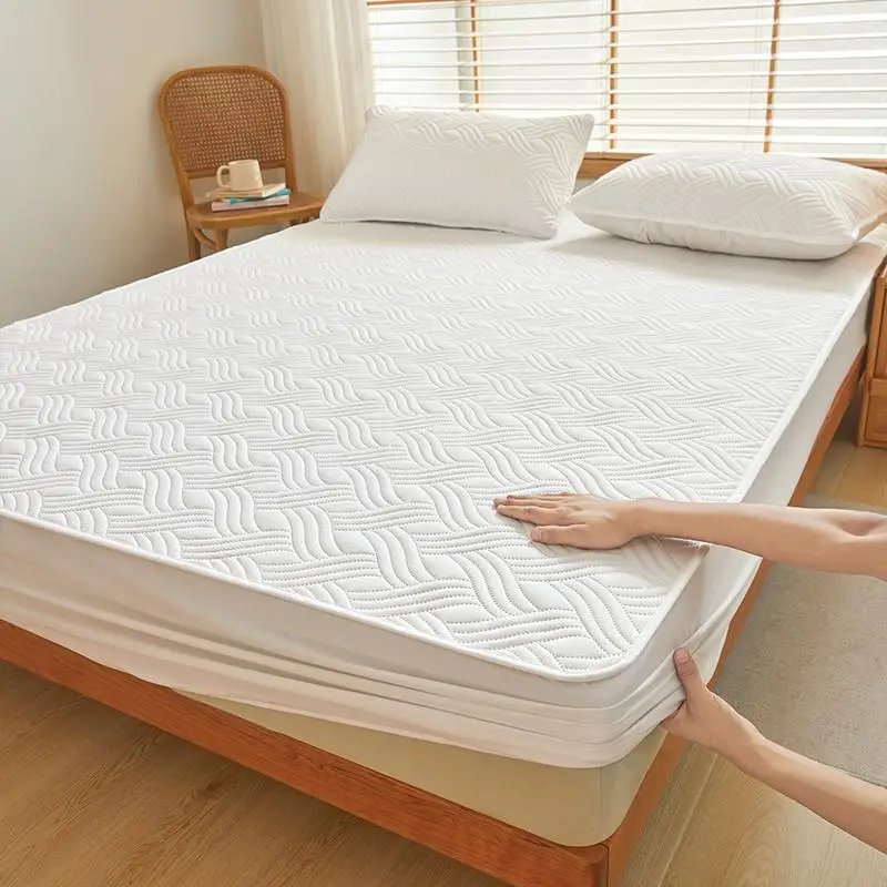 Mattress Toppers, 2/3 Counts/set Waterproof Fitted Sheet & Pillowcase without Filler, Mattress Slipcover for Home Hotel Dormitory, Summer Essentials