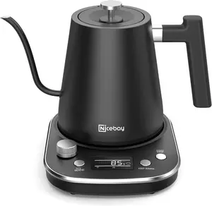 Open Box Nicebay Open Box Electric Tea Kettle with Precision Pour, Adjustable Temperature, Keep Warm Function, Stainless Steel Design & Overheating Protection