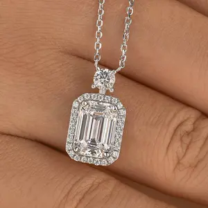 Maxine Elegant 3.5Ct Rectangle Cut Necklace, Pendant necklacefor Daily,Travel, Proposal, Birthday, Anniversary
