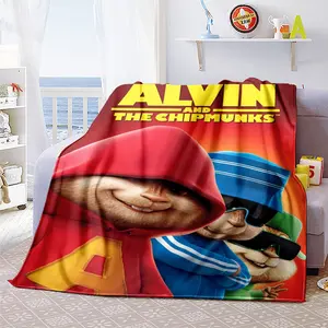Alvin and The Chipmunks01 patterned printed blanket, a blanket for the living room, bedroom, office and lunch break, a portable throw blanket suitable for all four seasons, a holiday gift for family a