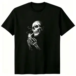 t shirts men,Minimalist Black Graphic Print White T-Shirt, Casual Oversized Short Sleeve Tee, Classic Crew Neck Daily Streetwear, Unisex Fashion Loose Fit Top, Trendy TikTok Casual Outfit For Men Women