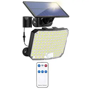 KERNOWO Solar Lights Outdoor, 118 LEDSolar Street Flood Light Outdoor Waterproof  Split Solar Powered Lights with Extension Wires, Security Lights for Yard Garden Garage, 1 Pack, 2Pack