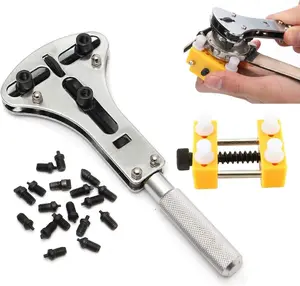 Set of Watch Repair Kit, 3 Point Wrench Screw Case Remover Tool, Adjustable Watch  Case Opener,  Replacement and Movement Holder, Heavy Duty Stainless Steel
