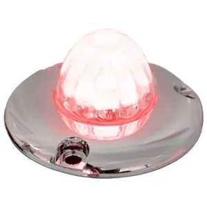 Legendary 1-1/2 Inch Watermelon Light W/Flat Bezel - Red LED/Clear Glass Lens