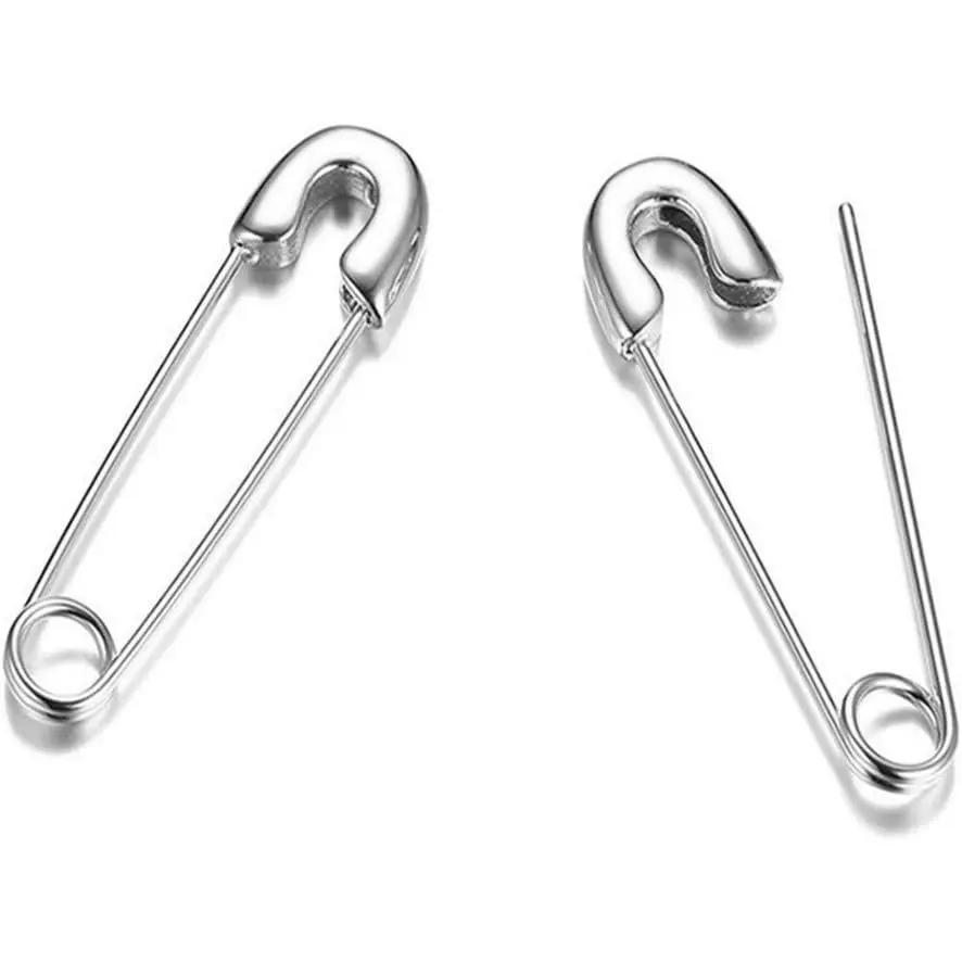 Women's Punk Style Stainless Steel Cartilage Earrings, 33 mm Minimalist Hoop Dangle Drop, Hypoallergenic Personalized Casual Jewelry Gifts for Birthday Christmas (Silver), Daily, Drop Earrings, Geometric, Female, 33Mm, 2G, Hypoallergenic Steel