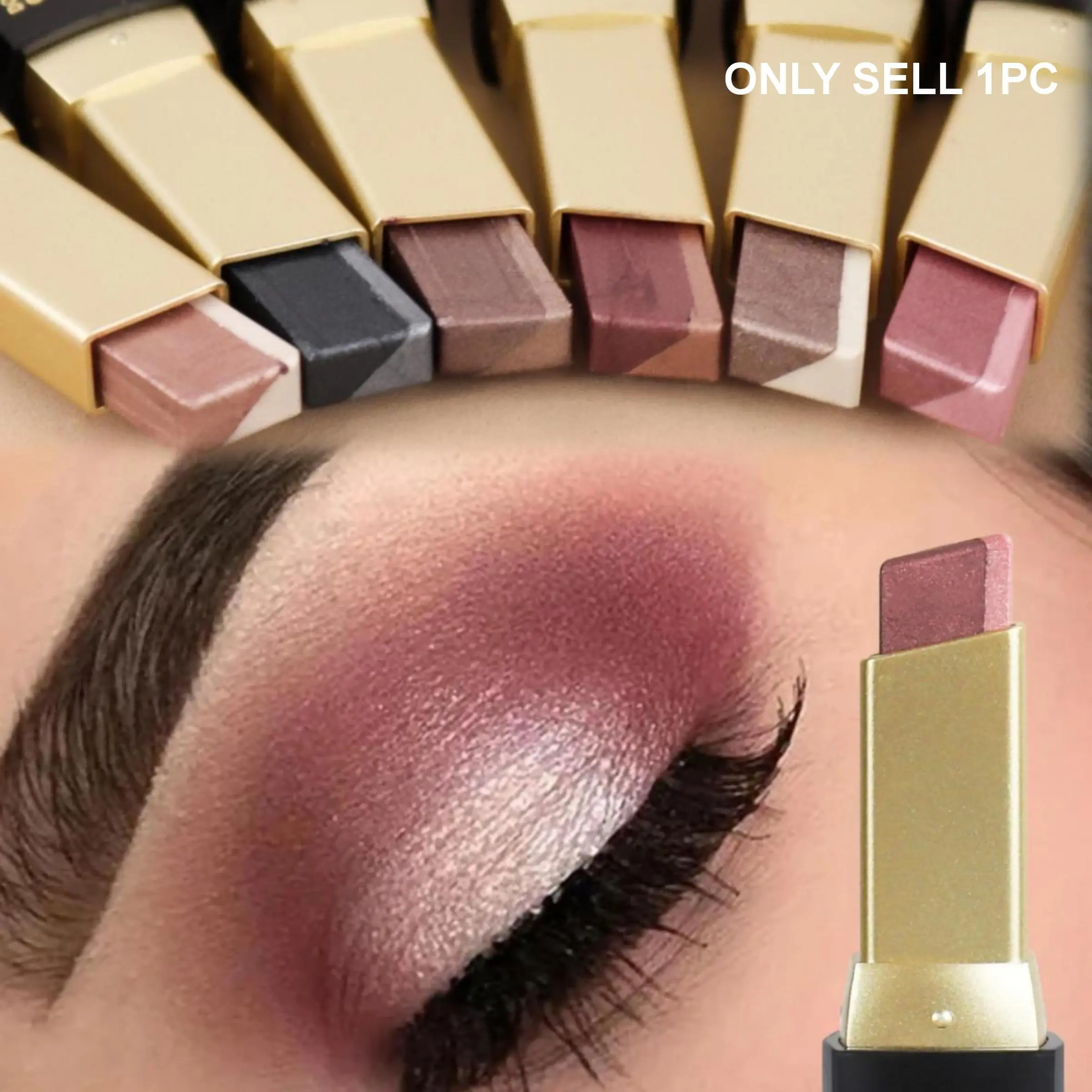 1pc Push-Pull Two-Color Eye Shadow Stick, Eye Shadow Pen, Eye Highlight, Brighten the Eyes, Waterproof and Sweatproof, Eye Cosmetics, Eye Shadow Makeup, Eyeshadow
