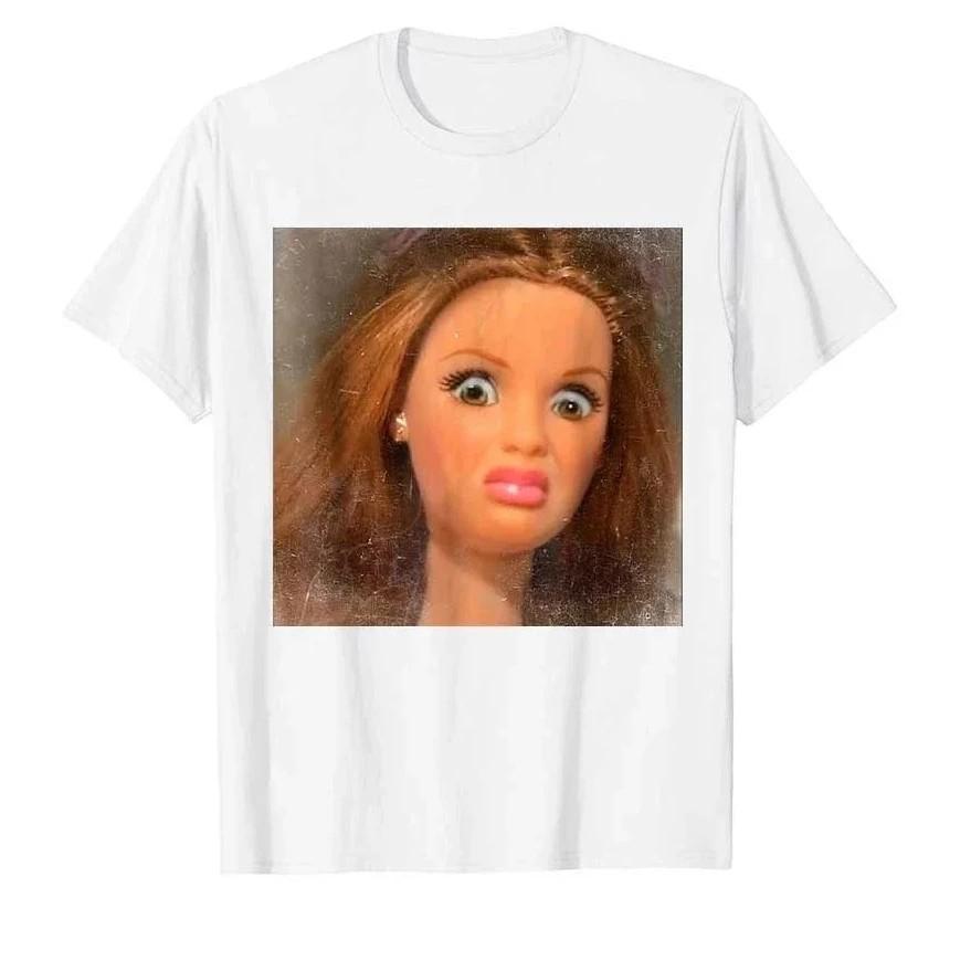 Funny Disgusting Doll Face Meme T-shirt for Men Women T Shirts Short Sleeve Tops Casual Shirts for Women