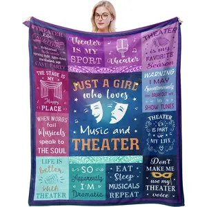 Musical Theater Gifts Blanket 50"x60", Broadway Musical Blanket for Teen Girls/Kid/Theater Lovers, Christmas Birthday Gifts for Actors