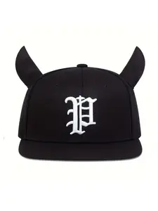 Unisex Devil Ox Horn Embroidered Trucker Hat | Men & Women Bold Snapback Cap