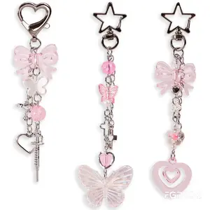 3PCS Y2K Aesthetic Keychain Set for Women, Stylish Charm Keyrings for Bags & Purses, Cute Trendy Accessories for Keys, Backpack Decoration & Daily Use, Lightweight Fashion Gift Idea