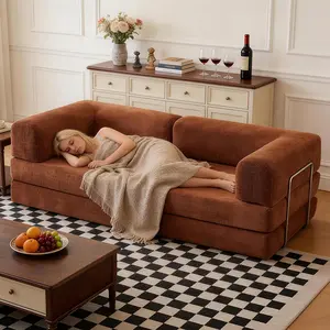 HipyMo 79'' 4-in-1 Folding Convertible Boneless Sofa Bed Couch with Deep Seat, Fold Out Loveseat Sleeper Couch with 2 Pillows,  Corduroy Fabric Modular Lazy Chair for Living Room Bedroom，No Assemble