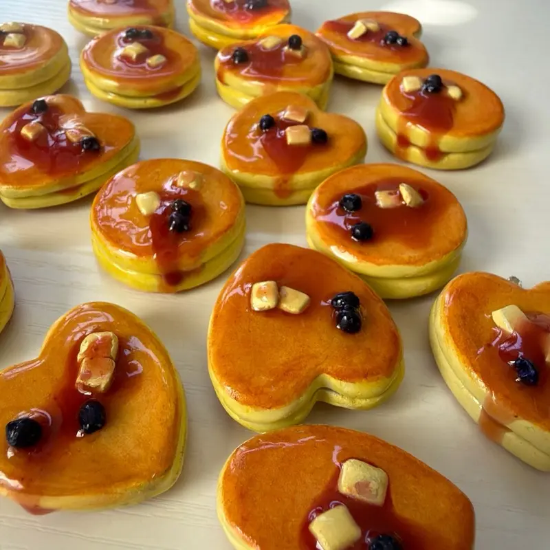 Pancake Fridge Magnets | Pancake with Blueberries Magnets | Handmade Magnets | Clay Magnets | Clay Pancake Magnets | Clay Pancakes