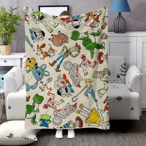 DISNEY CLASSIC Toy Story Character Flannel Blanket - Super Soft All-Season Throw with Vibrant Cartoon Design, Living Room, Travel, Camping & Gifts, Cozy Bedroom Throw