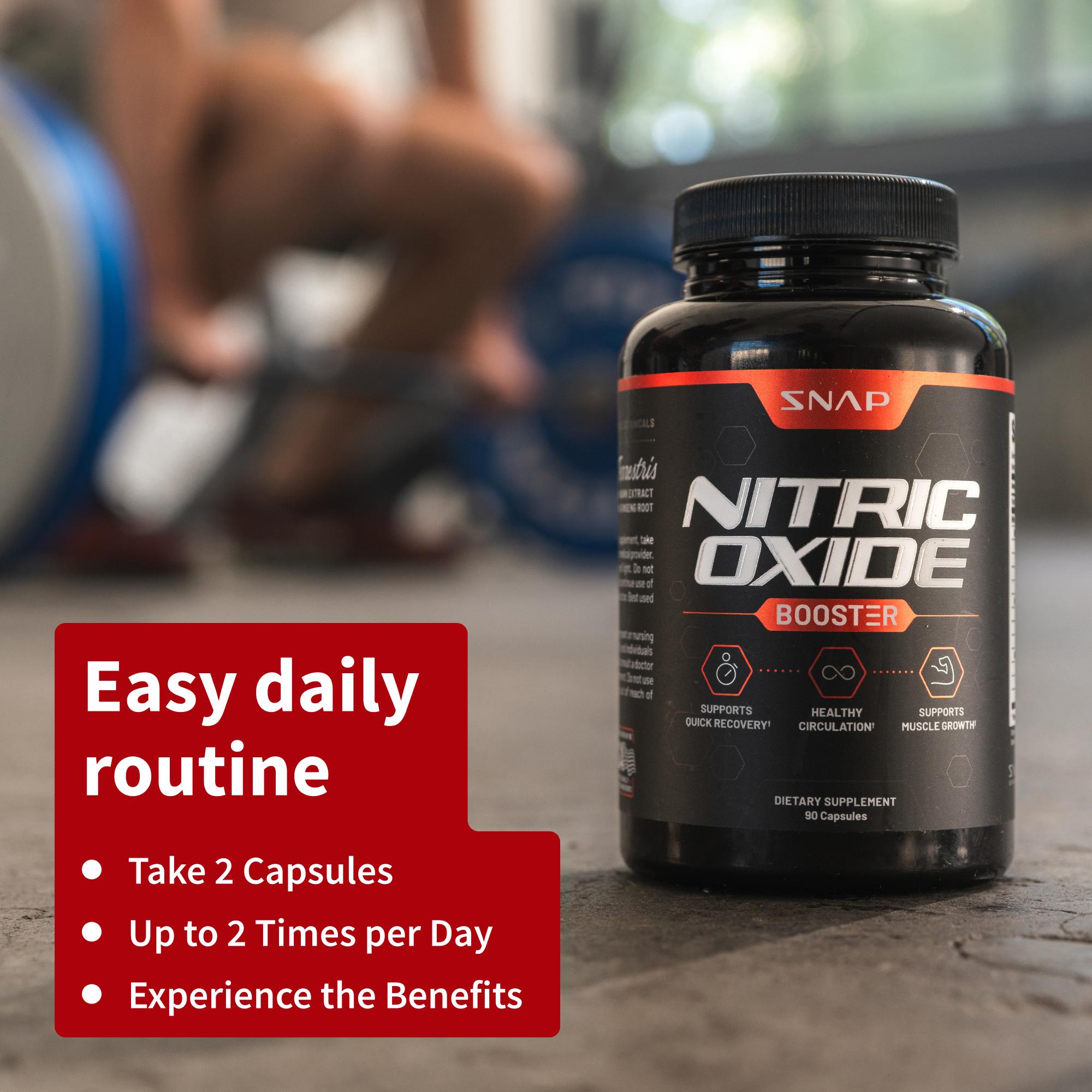 Snap Supplements - Nitric Oxide Booster 60ct + Magnesium Complex - Natural Supplement Bundle