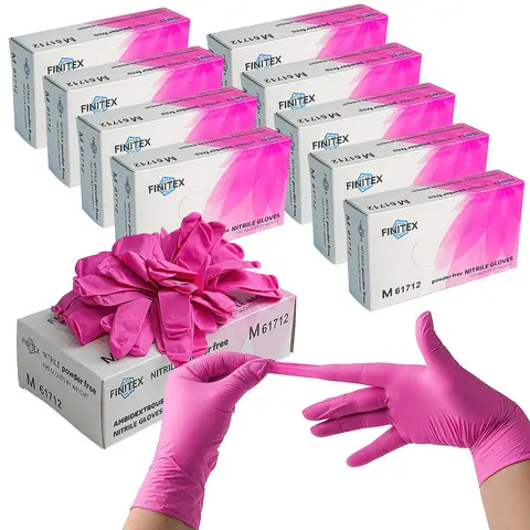 FINITEX Rose Red Nitrile Gloves,3.5Mil Powder-Free Durable for Hand Care Beauty Salon Kitchen Toilet Bathroom Cooking Washing Household Gardening Farm,Lightweight Cleaning Gloves,(sohochic,Gift for Thanksgiving/Black Friday Finds)