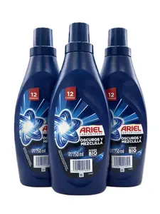 Detergente Ariel Líquido 750ml | Oscuros y Limpieza Profunda | 12 Cargas (pack 3)