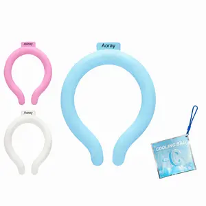 Reusable PCM Material Summer Cooling Neck Ring with Portable Cotton Thermal Bag - Hands-Free Ice Pack for Outdoor Activities, Sporting Events (Up to 5 Hours Cooling Sensation)