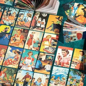 Beautiful Day American Life Series Retro Theme Sticker Book Set of 4, Vintage Style Decorative Stickers, Perfect for Scrapbooking & Crafts