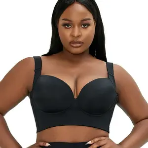 Plus Size Smooth Women's Underwire Bra with Side Support and Anti-Spillage Design.