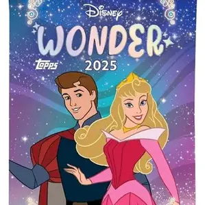 Disney Wonder Topps Jumbo Pack 2025 Single Booster Pack with 25 Cards Featuring Aurora and Prince Phillip
