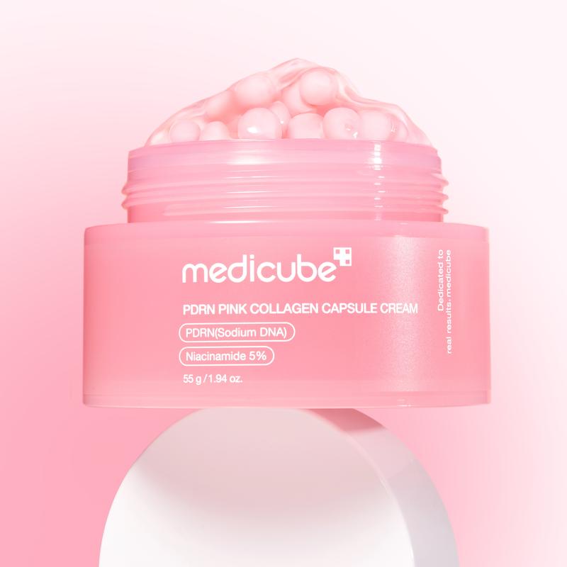 [medicube] PDRN Pink Collagen Capsule Cream | Pink Boba Cream | Salmon DNA, Niacinamide for Uneven Skin Tone, Glow Hydration