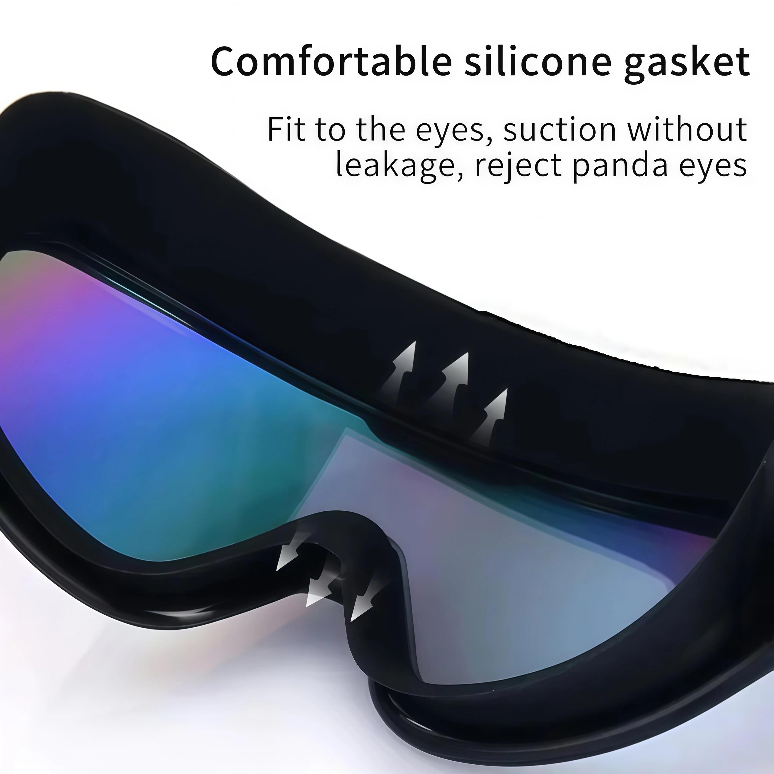 Swim Goggles with Waterproof Earplugs & Nose Clip for Adults/Kids, Anti-Fog Full-Coverage 180 ° Wide View Swim Goggles, Bright Multicolor UV Lens, Fit Outdoorfun