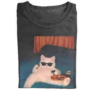 Retro Funny Vintage Graphic Tee,WACKY CAT T-SHIRT,Animal Shirt,Unisex Meme Cringe Funny Dumb Shirt,Gift For Men Women,Menswear Womenswear Streetwear Cotton Comfort122302