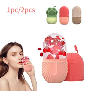 Facial Ice Cube Tray, Face Cooling Massage Mold, Roller Capsule Facial Ice Mask, Silicone Material, 1/2 Pieces, No Ca Prop 65 Warning
