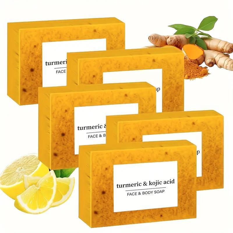 3PCS Lemon Turmeric KojicAcid SoapLemon Kojic Acid Soap BarTurmeric Soap BarKojic Acid SoapDark Spot Remover for Face Facial Skincare Radiant Comfort