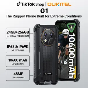 OUKITEL G1 Rugged Phone Unlocked，10600mAh Battery，24(6+18)GB RAM + 256GB ROM，Octa-Core Mobile Phone，6.52"HD+ 90Hz，48 MP+5 MP Camera,，Waterproof IP68/IP69K Outdoorfun，4G Dual SIM，OTG/NFC/OTG/T-Mobile