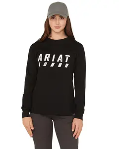 Ariat Women's Rebar Cotton Strong Logo Long Sleeve Work Tee - 10062781