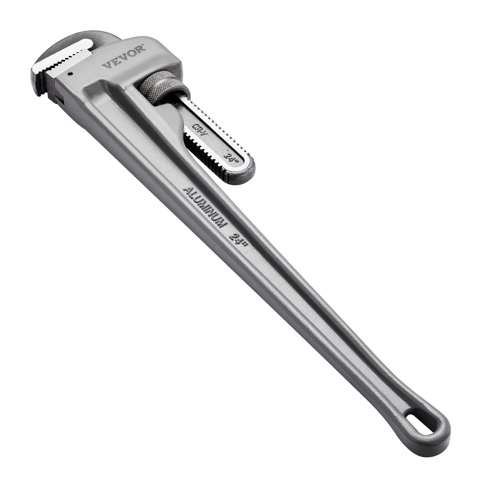 【Summerfinds】VEVOR Pipe Wrench, 24" Aluminum Straight Pipe Wrench, Adjustable Plumbing Wrench, with High Strength Jaw and Ergonomic Handle, Easy to Carry, Hangable Design, for Water Pipes, Automotive Repairs