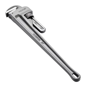 VEVOR Pipe Wrench, 24" Aluminum Straight Pipe Wrench, Adjustable Plumbing Wrench, with High Strength Jaw and Ergonomic Handle, Easy to Carry, Hangable Design, for Water Pipes, Automotive Repairs