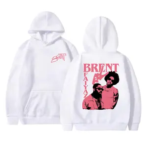 🔥 Graphic Hoodie Vintage Oversized Hoodie & Tee – Retro Pink#Brent#Faiyaz Tour Shirt, Double-Sided Printed Cotton Unisex Sweatshirt, Rap Music & Hip Hop Hoodie, Y2K Streetwear, Trendy Casual Pullover, Perfect Christmas Gift for Him & Her