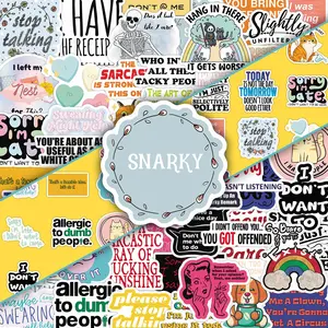 Snarky Creative Design Sticker, 100pcs/set Mixed Colorful Letter Pattern Sticker, DIY Decorative Sticker for Scrapbooking & Journal Making