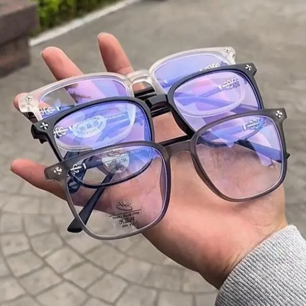 Square Blue Light Glasses for Women & Men – Korean Style Oversized Eyeglass Frames, Fashion Clear Lens Computer Glasses for Work, Office & Everyday Wear #glasses
