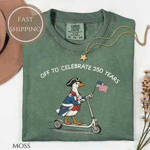 Comfort Colors Funny Goose USA 250 Shirt, Patriotic 4th of July Graphic Tee, 250th Anniversary Gift for Men, Women