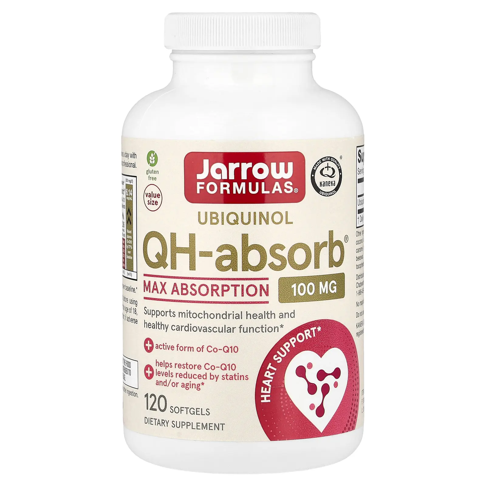 Jarrow Formulas Ubiquinol, QH-Absorb®, Max Absorption, 100 mg, 120 Softgels