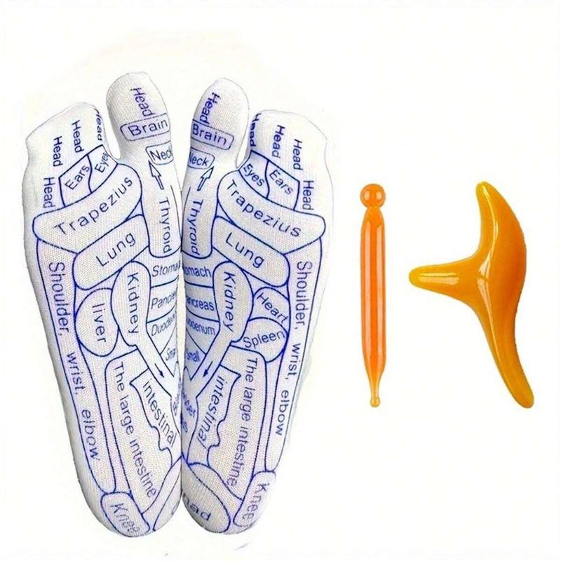 Reflexology Foot Massage Socks, 4 Counts/set Foot Massage Socks with Manual Massage Tool, Foot Relief and Acupressure Socks, Body Care, Lightweight